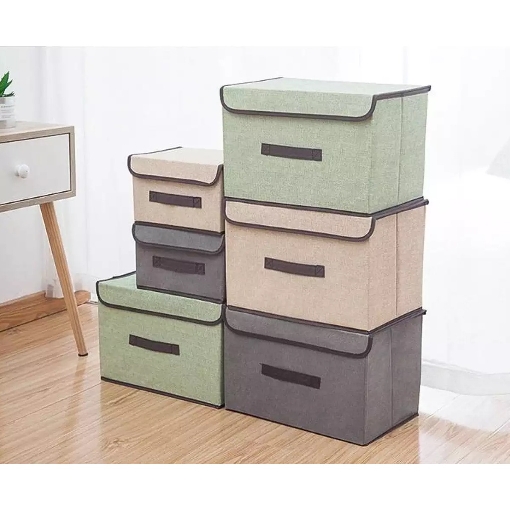 Hộp Vải Đựng Đồ Tiện Lợi, Thùng Đựng Quần Áo Đa Năng( combo 2 cái to+bé)