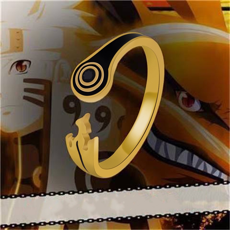 Nhẫn Hóa Trang Nhân Vật Uzumaki Kyubimon Trong Naruto Bằng Kim Loại Có Thể Điều