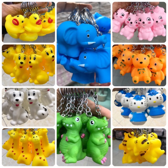 (SỈ) MÓC KHOÁ THÚ KÊU (1 chùm 10 con)