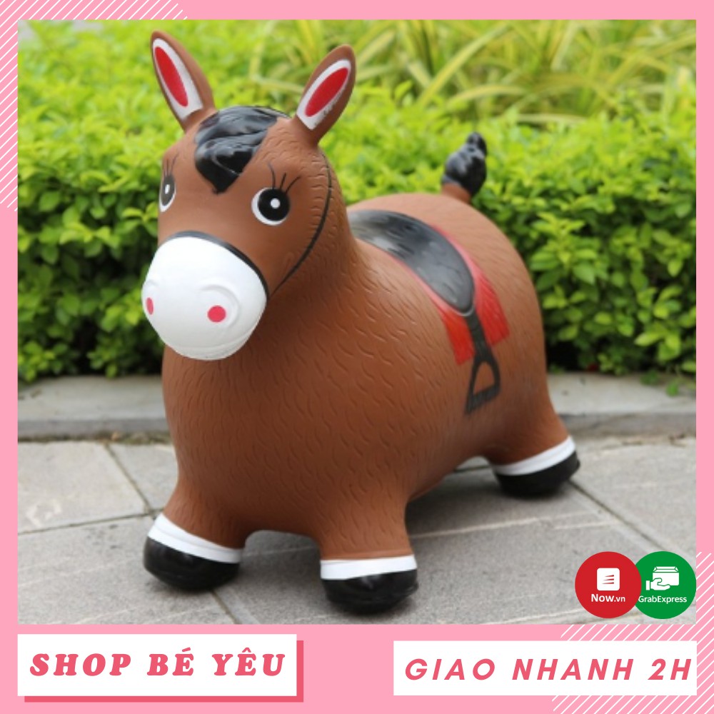 Thú nhún  𝑭𝒓𝒆𝒆𝒔𝒉𝒊𝒑  Đồ chơi thú nhún cao cấp hình chú ngựa nâu Toys House có tặng kèm bơm