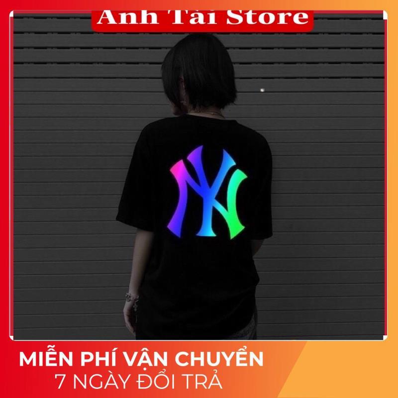 Áo thun tay lỡ phản quang phông Unisex nam nữ chất Premium Cotton oversize đến 75kg form rộng co dãn 4 chiều N.Y AK 082