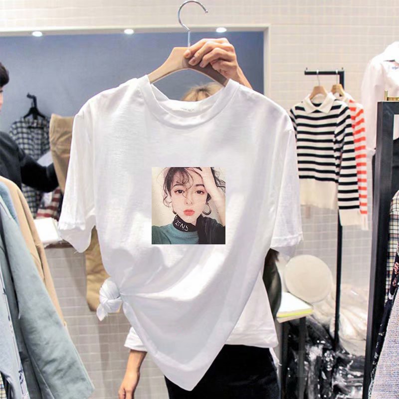 Áo thun cotton daduhey tay ngắn dáng rộng plus size phong cách Hàn Quốc thời trang 2021 cho nữ