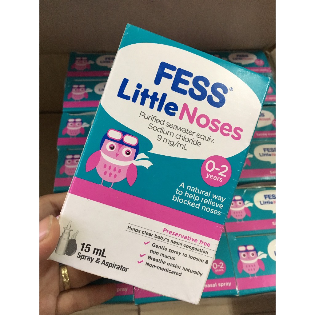Xịt Mũi Kèm Bóng Hút Fess Little Noses Úc 15ml (mẫu mới)