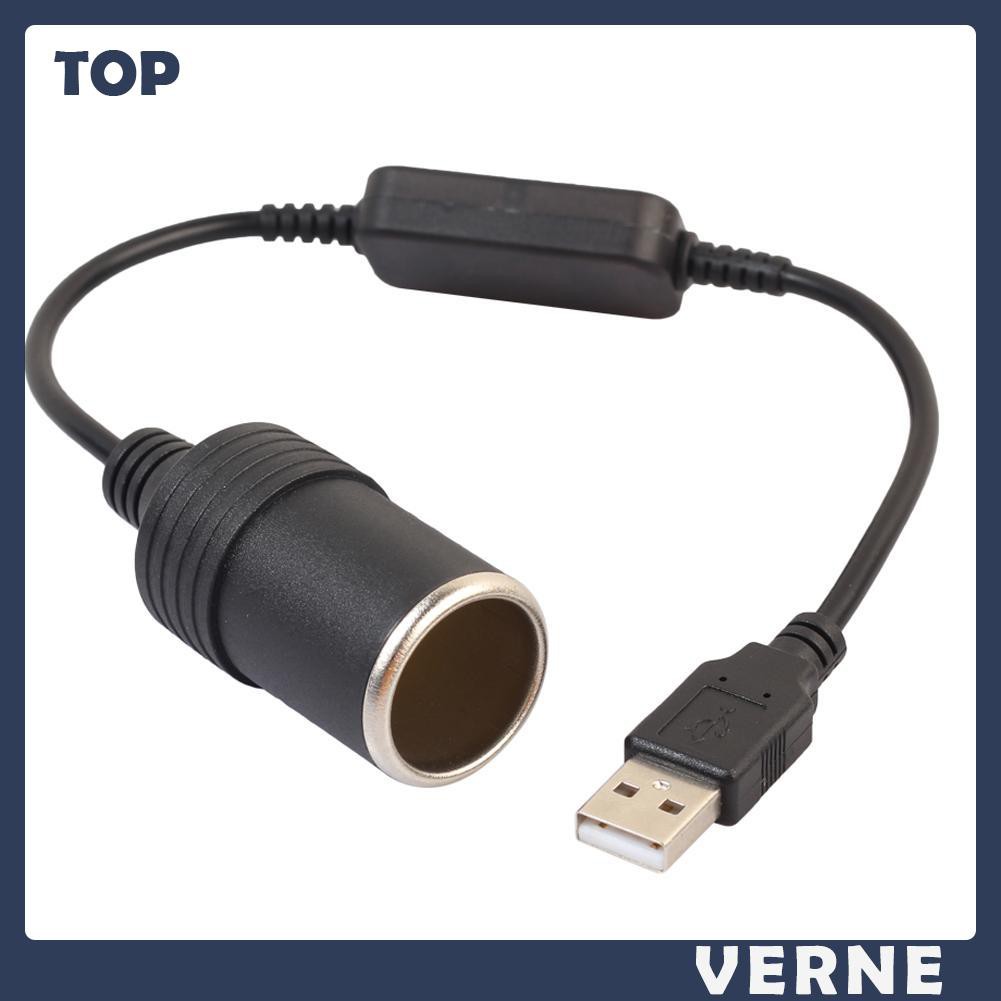 Cáp chuyển đổi tẩu sạc 5V USB sang 12V cho xe hơi tiện dụng