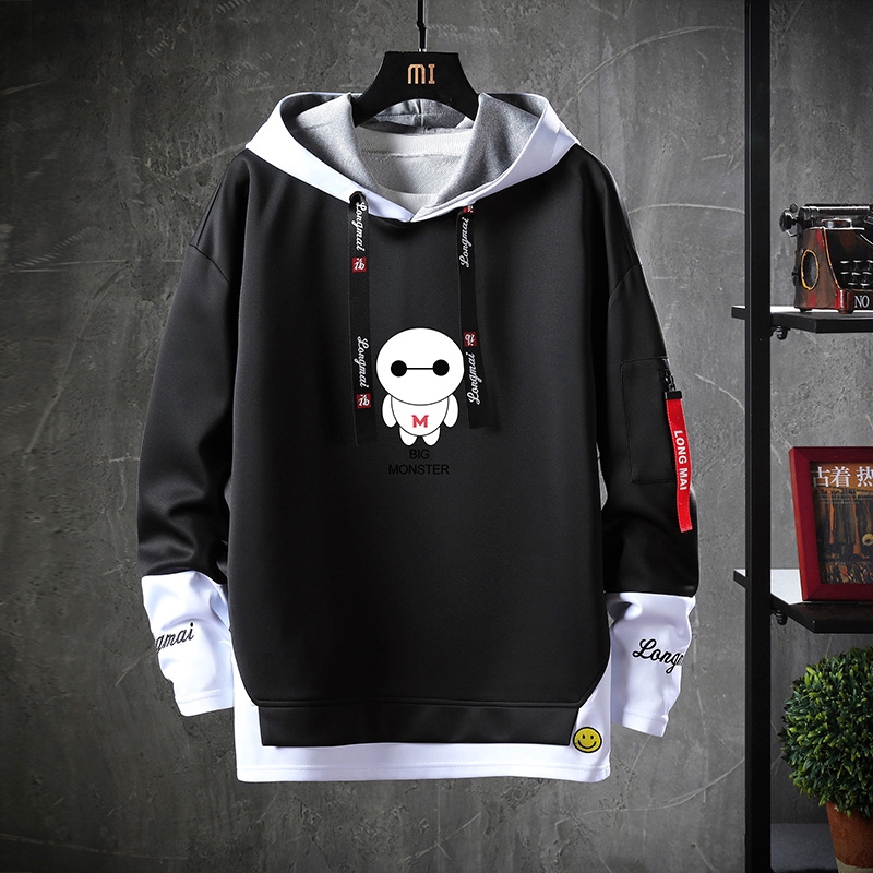 Áo hoodie màu đen in chữ cá tính ấn tượng cho nam