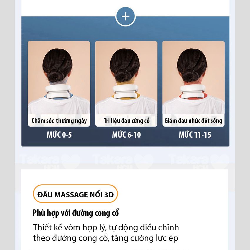 Máy massage cổ vai gáy Takara JT88, mát xa xung điện với 5 điểm rung trị liệu chuyên sâu BH 12 tháng