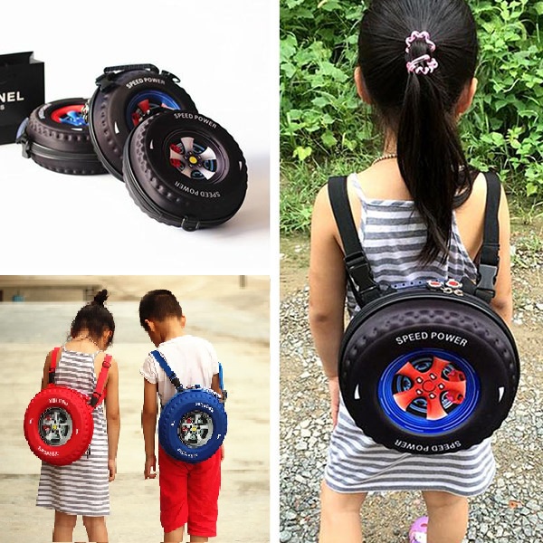 Balo Ba Lô Hình Bánh Xe 3D 2 In 1 Cho Bé 3169