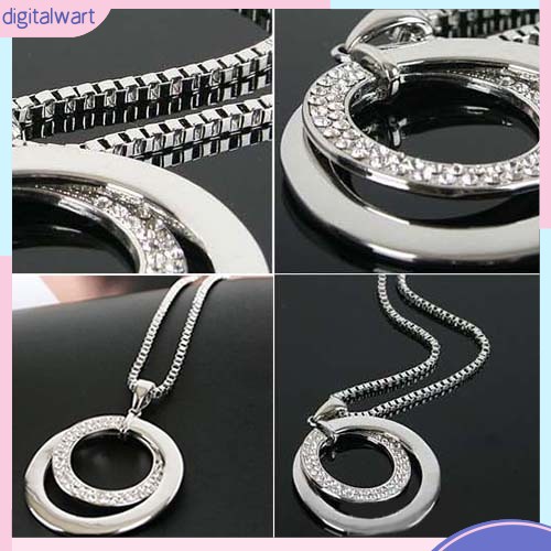 Dây Chuyền Mặt Tròn Đính Đá Thời Trang Cho Nữ