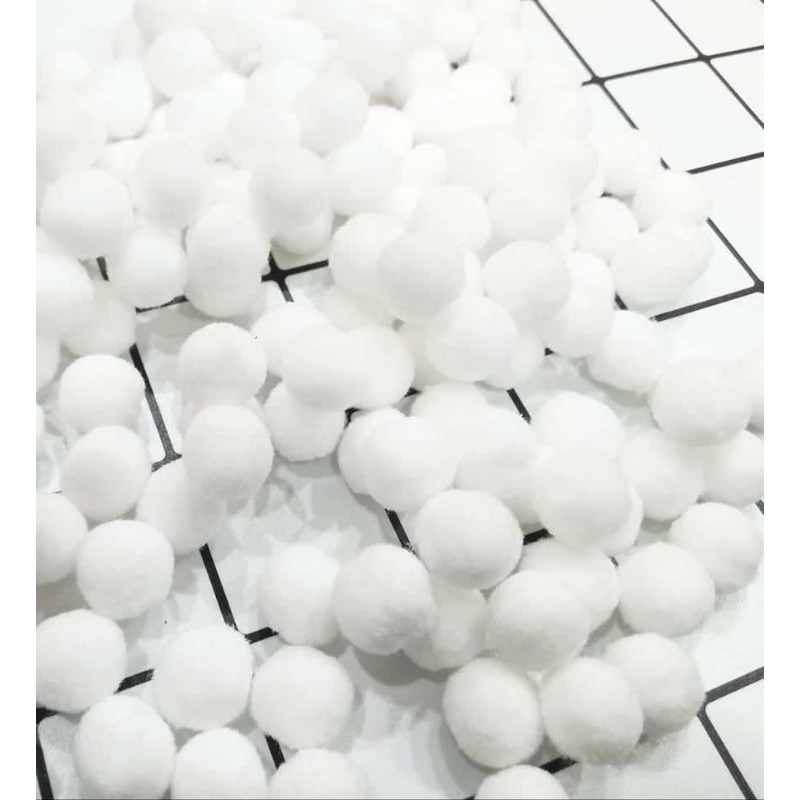 50 hạt Pom Pom 1.5cm loại tốt đủ màu Làm Slime, Hộp quà, Trang trí