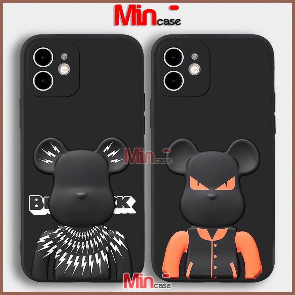 Ốp lưng iPhone Gấu Beabrick cạnh viền vuông silicon mềm dẻo cho iphone 6/6s/7/8/X/XS/XR/11/12/13 Pro Plus Max cute