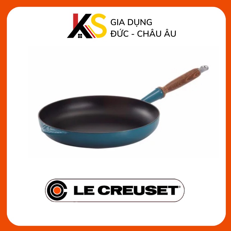 Chảo gang LeCreuset Bratpfanne 28cm Deep Teal nhập khẩu chính hãng