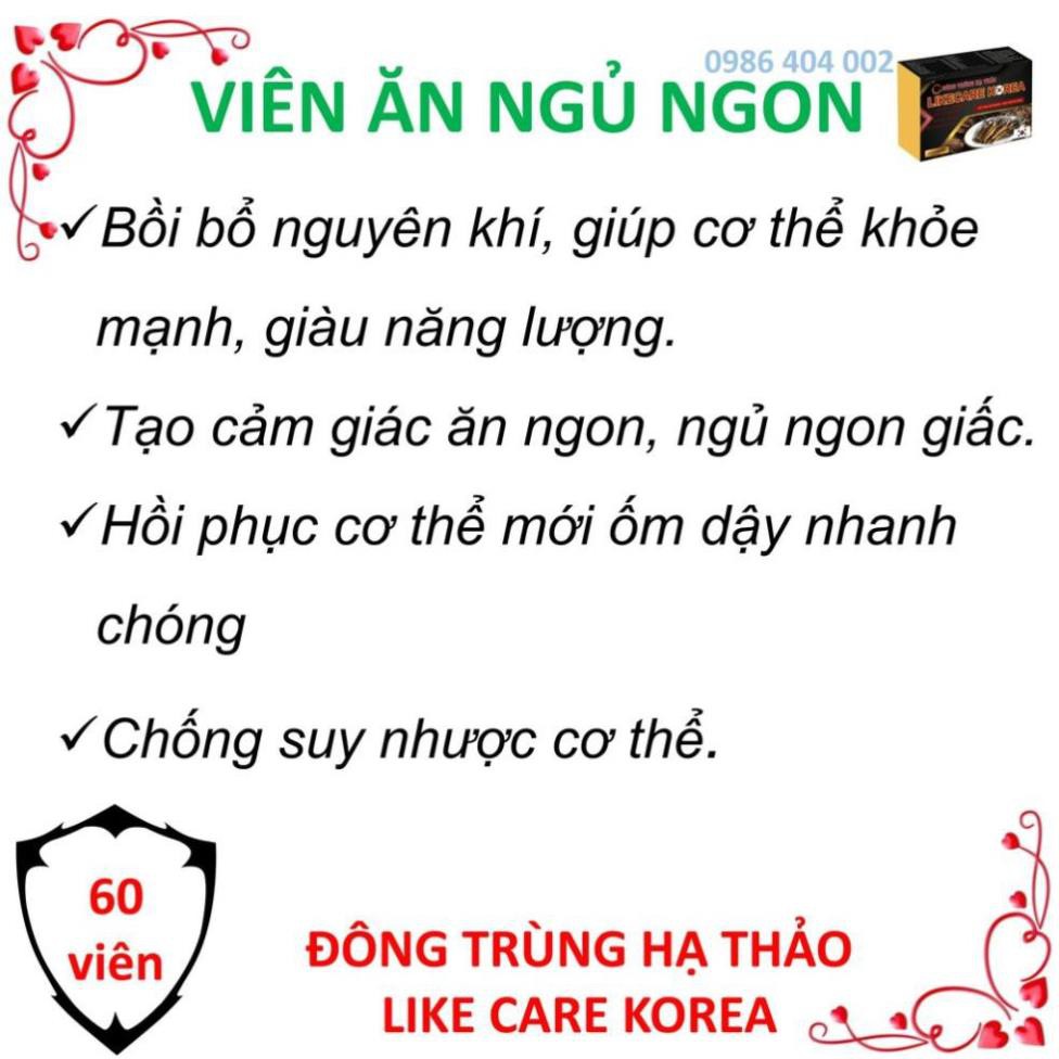 [ĐÔNG TRÙNG HẠ THẢO]  ĐÔNG TRÙNG HẠ THẢO LIKE CARE KOREA Viên uống hỗ trợ ăn ngon ngủ tốt bồi bổ cơ thể | BigBuy360 - bigbuy360.vn