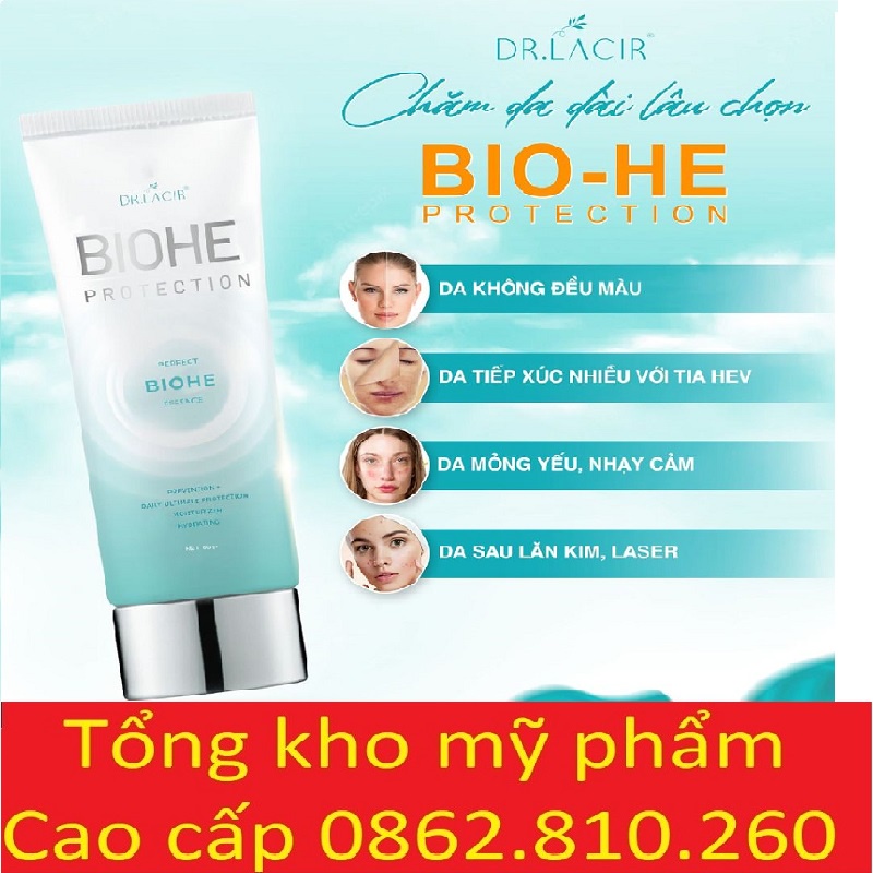Kem Chống nắng sinh học UV PLUS Dr lacir, Bio-he protection hiệu quả gấp 2 lần