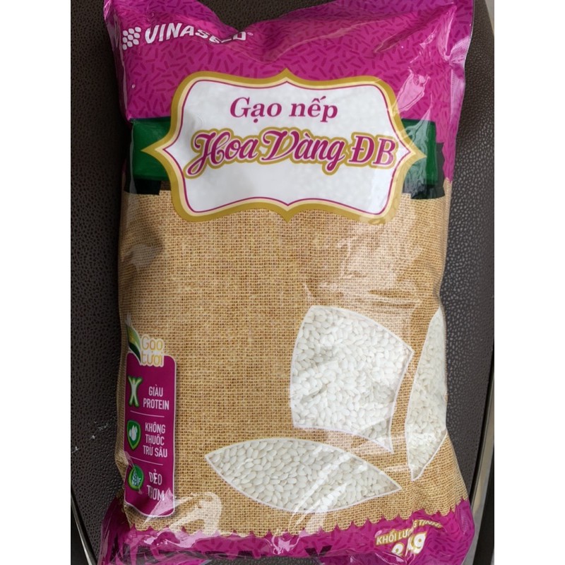 (Túi 2kg) Gạo nếp cái Hoa Vàng Điện Biên - Vinaseed