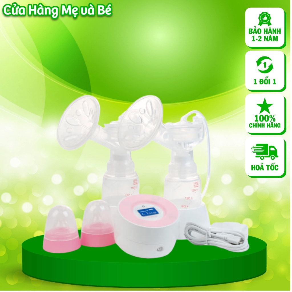 Máy hút sữa điện đôi Minuet UNIMOM có pin sạc kèm Adapter màn hình LCD / màn hình LED