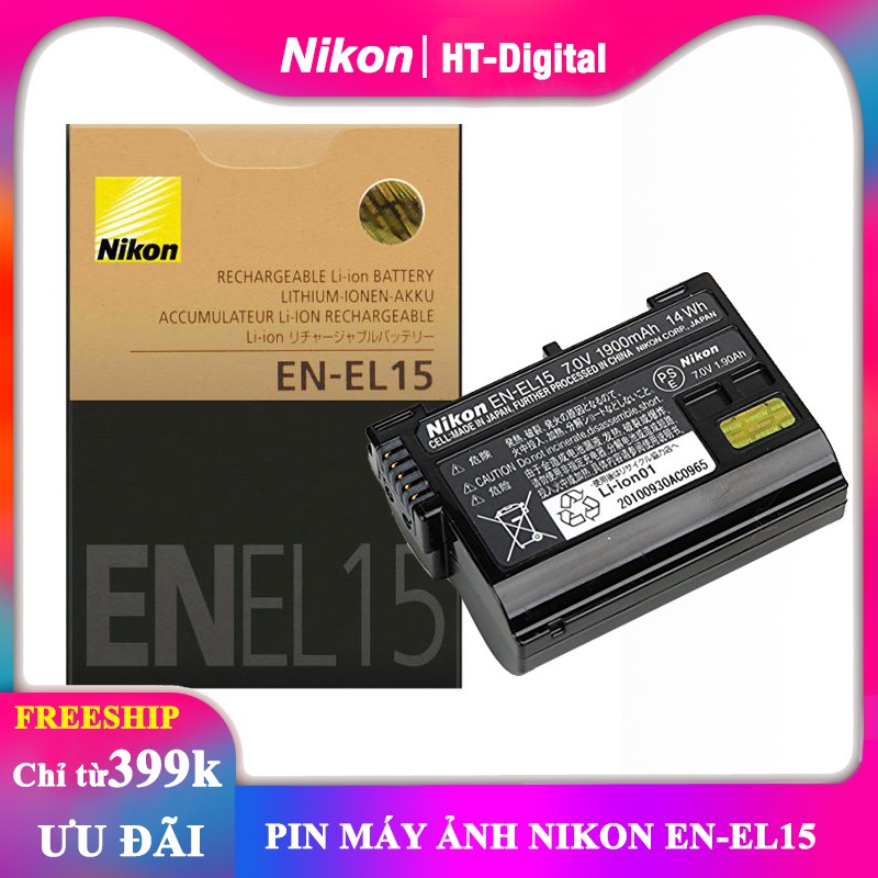 Pin máy ảnh Nikon EN-EL15 cho Nikon D7000 D7100 D800 D800E D600 D610 D810 D7200 V1 D500 (Bảo hành 6 tháng)