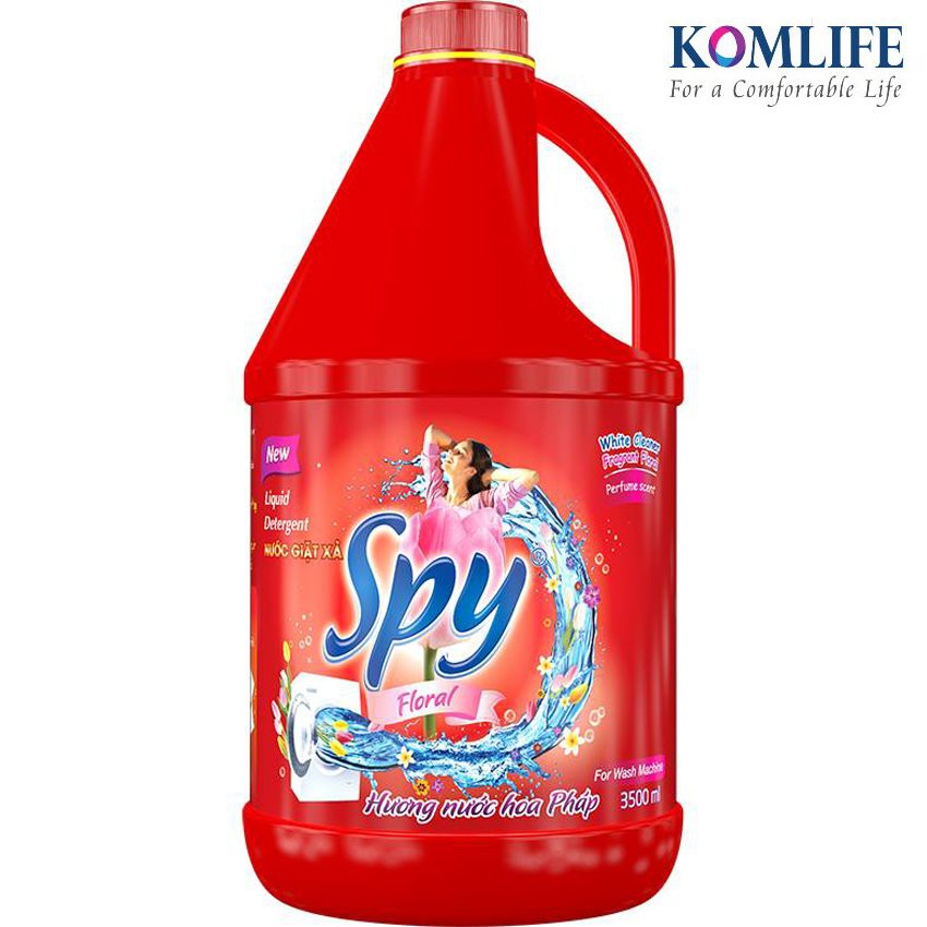 Nước giặt xả SPY đỏ cho máy giặt cửa ngang – dung tích 3,5L và 4,5L