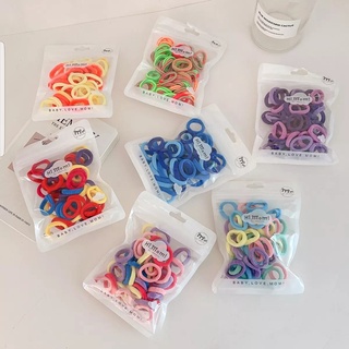 Set 100 dây cột tóc trơn nhiều màu cho bé