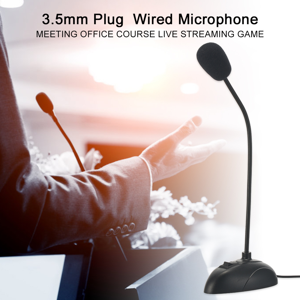 PI  Flexible Stand Mini Studio Speech Microphone 3.5mm Plug Gooseneck Mic Wired Microphone for Computer PC Desktop Notebook