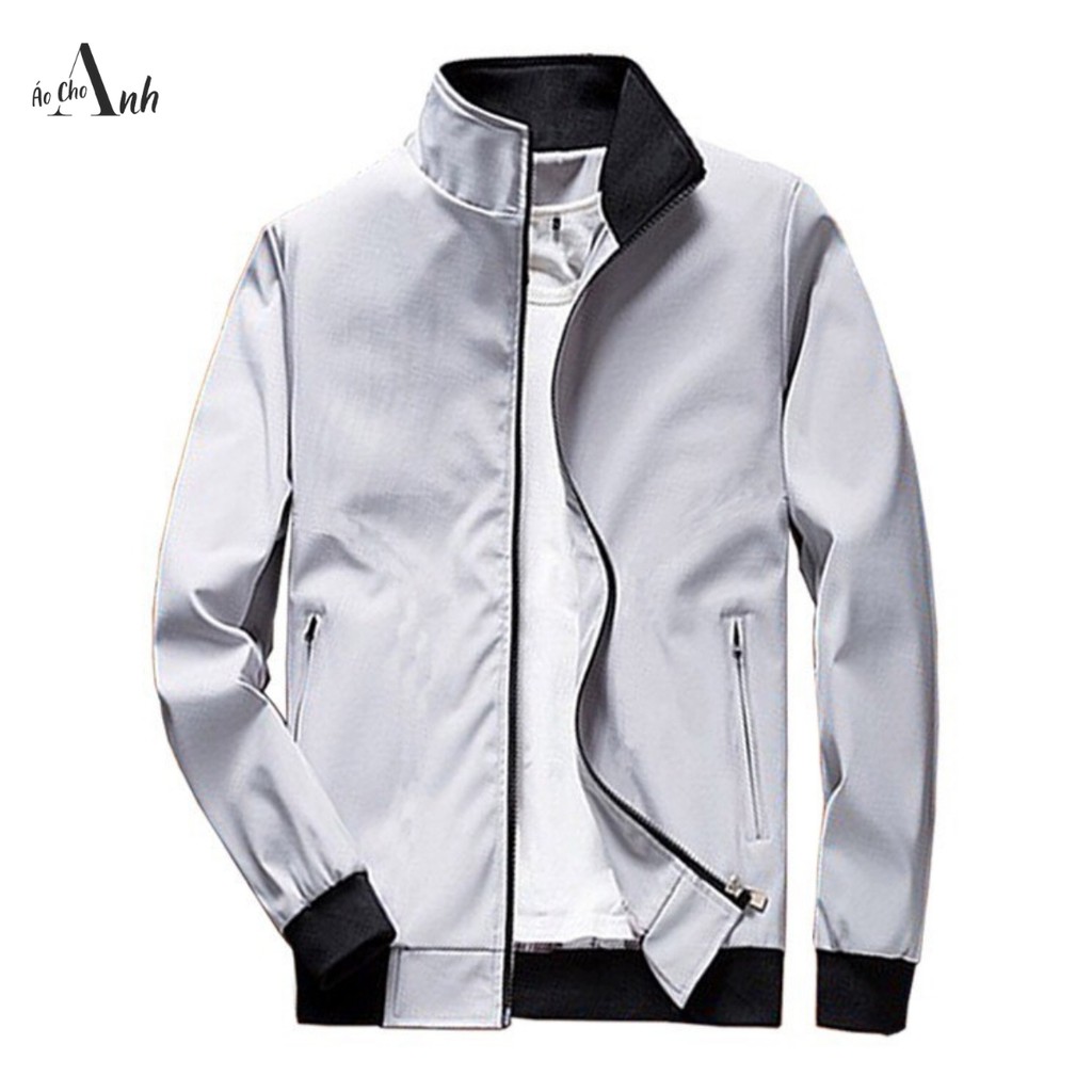 Áo khoác vải dù nam cổ trụ phối 2 túi cực đẹp phong cách Hàn Quốc trẻ trung không bị xù - AK.004
