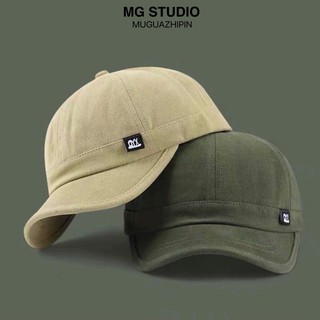 Mũ lưỡi trai vành ngắn chất liệu cotton mềm mại phong cách retro Nhật Bản thời trang thu đông cho nam và nữ