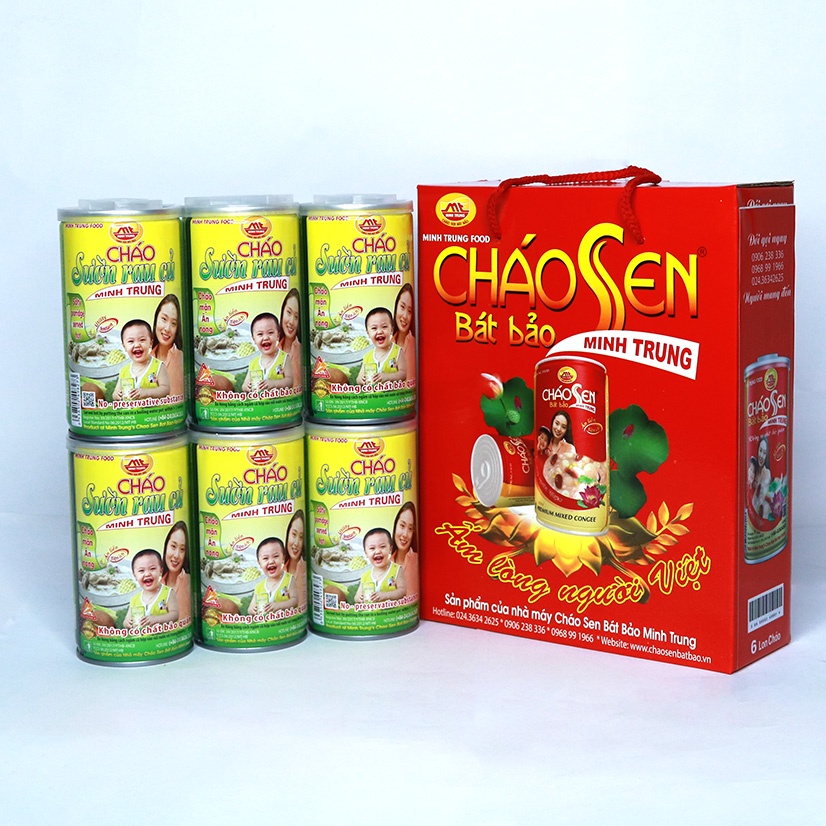 Cháo Sườn Rau Củ Minh Trung lốc 6 lon - CHAOSUONRAUCU 6