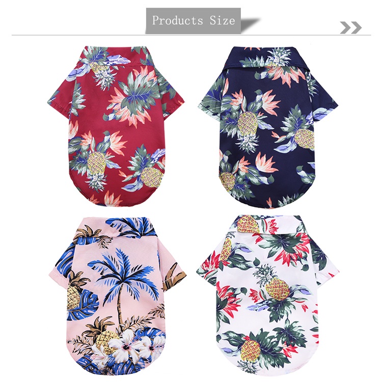Áo Họa Tiết Hoa Phong Cách Hawaii Kích Thước Nhỏ Phù Hợp Với Mùa Hè Cho Cún Chihuahua #A021