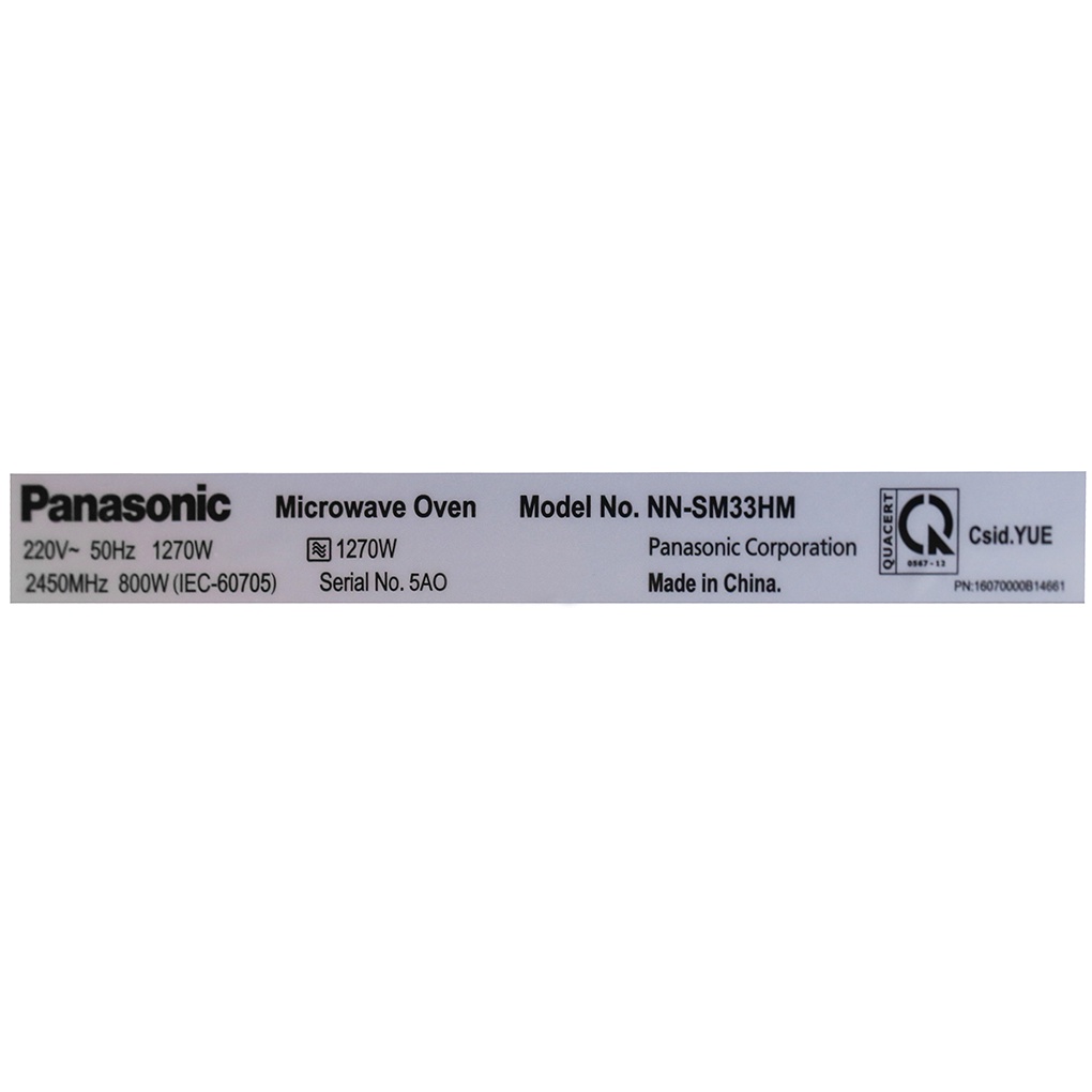 Lò vi sóng Panasonic NN-SM33HMYUE 25 lít 800 W - Chính hãng BH 1 năm