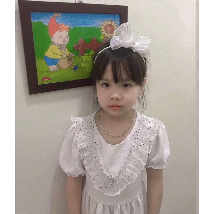 CÀI TÓC 3 TẦNG VOAN TRẮNG CHO BÉ PHONG CÁCH ĐIỆU ĐÀ