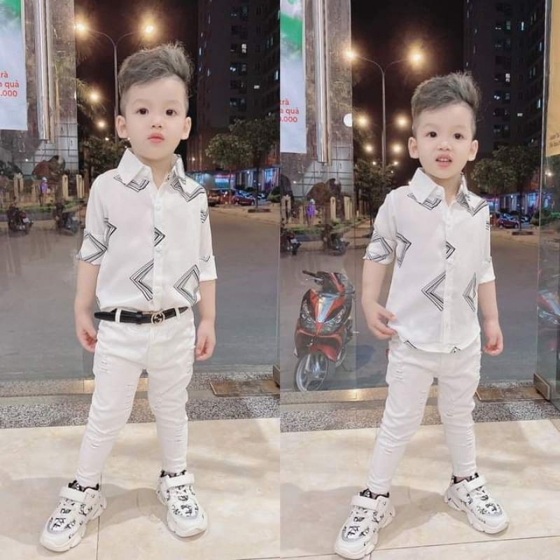 áo sơ mi dài tay bé trai