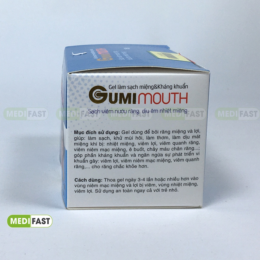 Gói bôi nhiệt miệng, lở miệng Gumimouth có Nano bạc giúp sát khuẩn, lành nhanh, gel vệ sinh nướu răng lợi