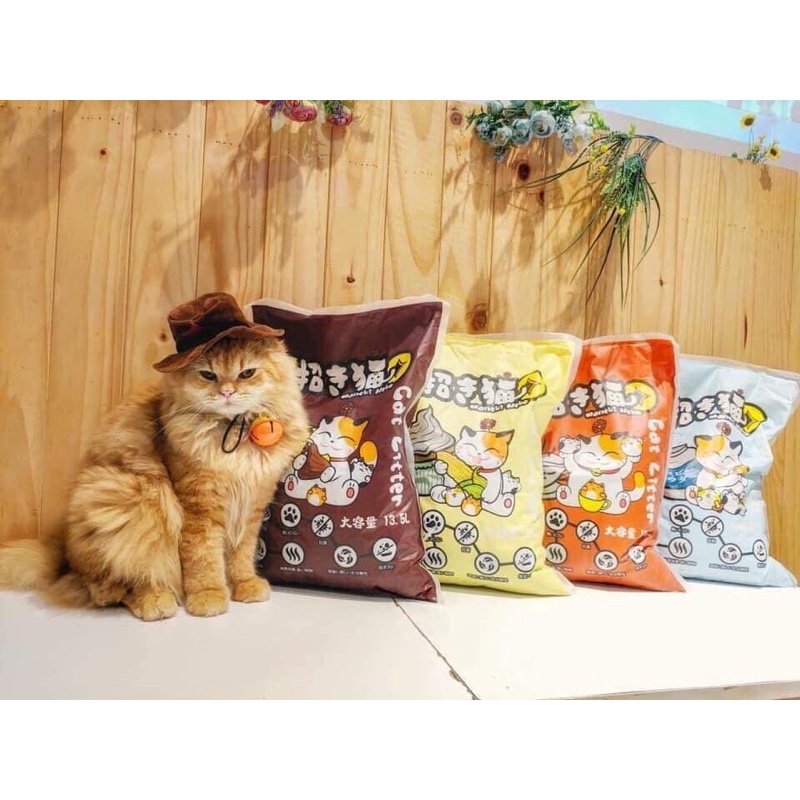 (Tải 6 Túi) Cát Vệ Sinh Maneki NEKO 5L Cho Mèo Siêu Vón, Khử Mùi
