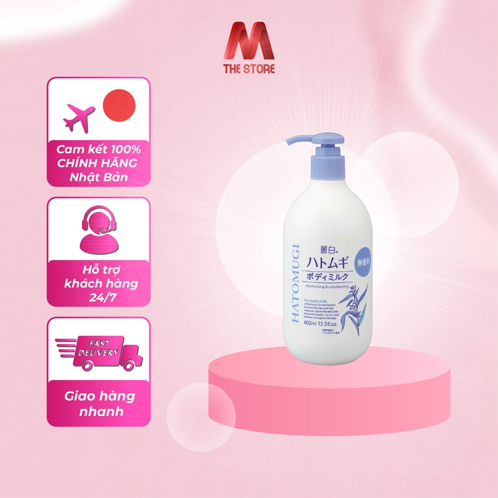 Sữa Dưỡng Thể Dùng Cho Ban Đêm Không Mùi Hatomugi Moisturizing &amp; Conditioning 400ml
