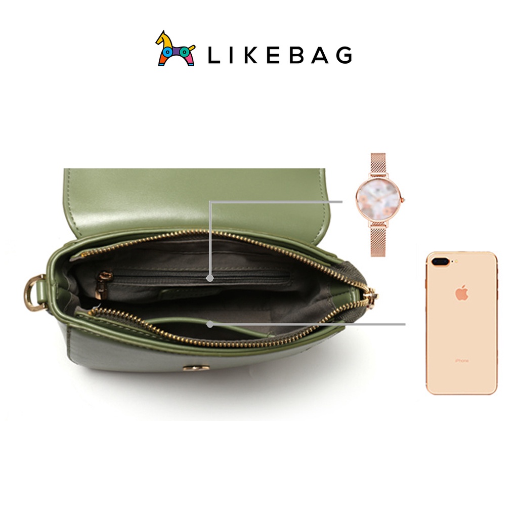 Túi đeo chéo nữ đeo vai thời trang LIKEBAG dây da phối xích độc đáo 125312163 - LIBAGI