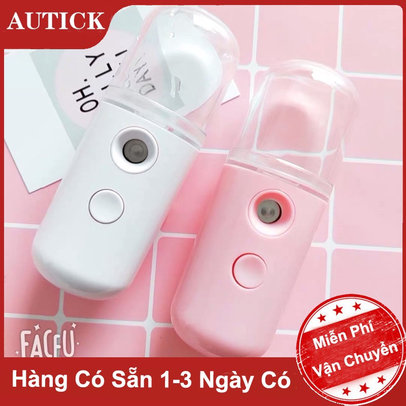 Máy phun sương tạo ẩm nano mini dưỡng da mặt giúp giữ ẩm da, chống lão hoá, làm mát da cấp tốc