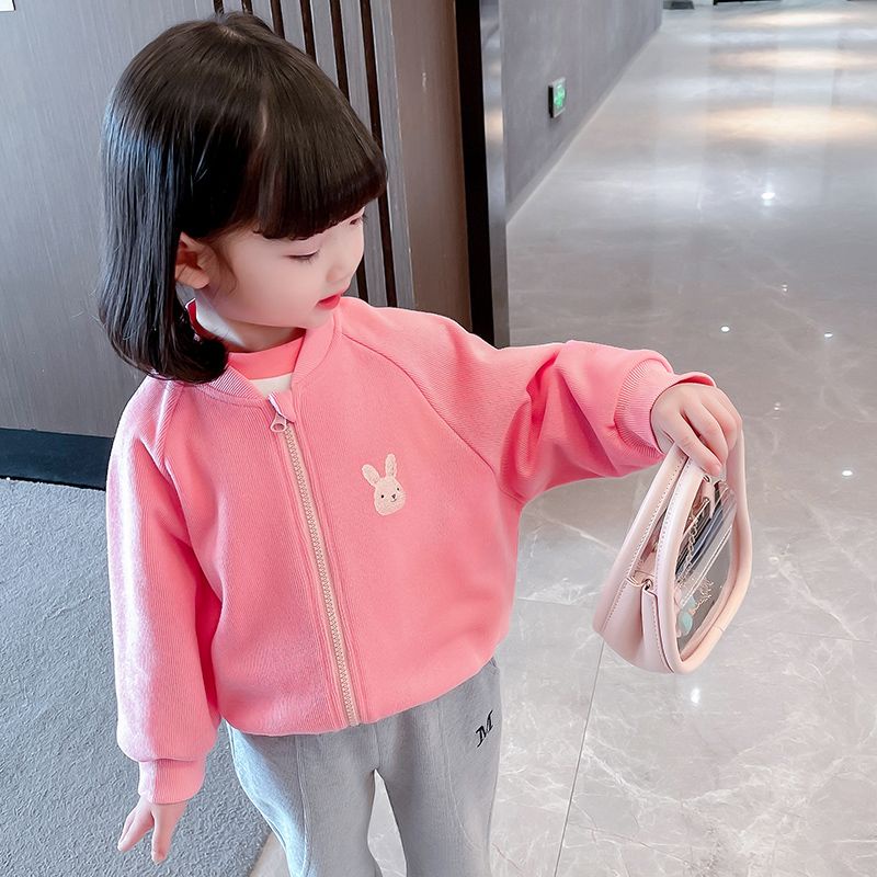 [Babycat] Hàng Có Sẵn Áo Khoác Bóng Chày Tay Dài Có Khóa Kéo Phong Cách Hàn Quốc Nhật Bản Mới Dành Cho Bé Gái Mùa Xuân Thu Và Mùa Đông
