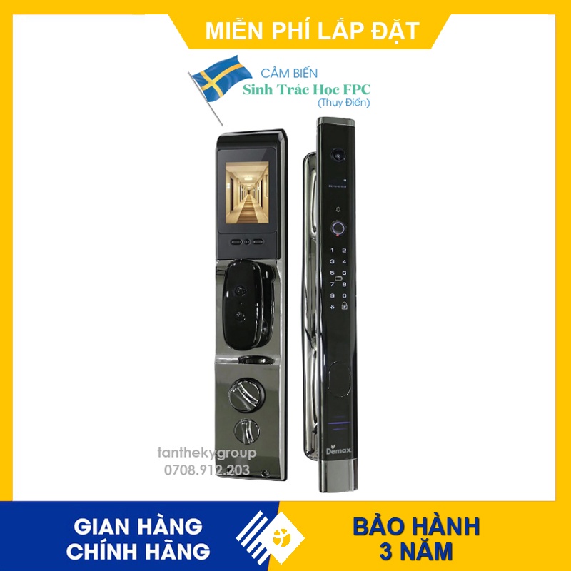 Khóa cửa thông minh Demax SL868 GS chính hãng, bền đẹp, giá ưu đãi, miễn phí lắp đặt, bảo hành 03 năm