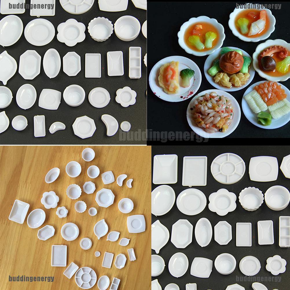 Set 33 mô hình chén dĩa nhựa mini dễ thương đồ chơi búp bê