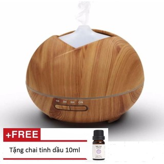 Máy xông tinh dầu, phun sương tạo ẩm vân gỗ cao cấp tặng 10ml tinh dầu