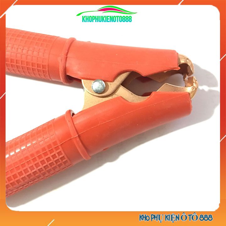 Bộ 2 kẹp cá sấu acqy đồng bọc cao su đen đỏ kích thước 100x5x15mm