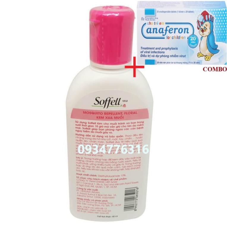 Combo Chim cánh cụt Nga+ ✅ Kem xua muỗi  Soffell Hương Hoa 60ml
