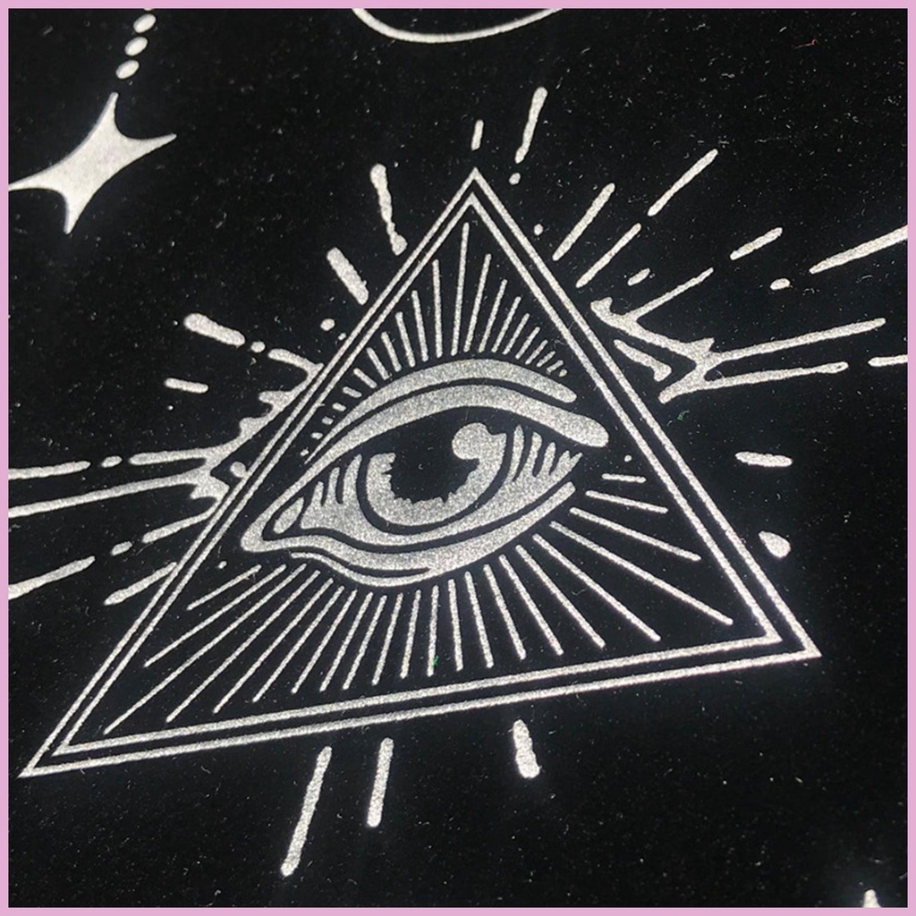 Khăn Trải Bàn Bói Tarot Họa Tiết Mắt Mèo Ai Cập Mặt Trăng Bằng Vải Flannel Trang Trí Tiệc