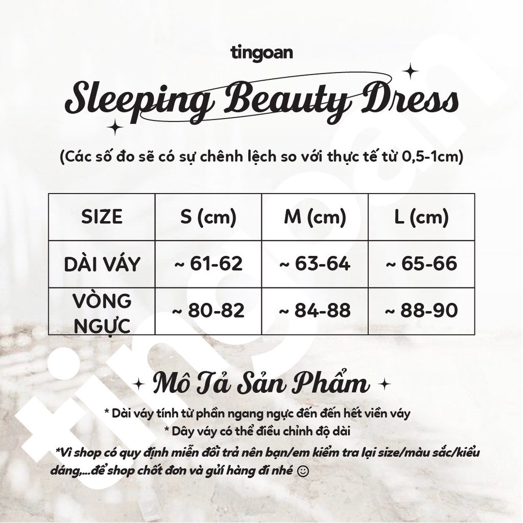TINGOAN® - Váy hai dây tay bồng vân hoa 3 lớp dây ngang ngực bồng xòe đính nơ kim loại tím SLEEPING BEAUTY DRESS