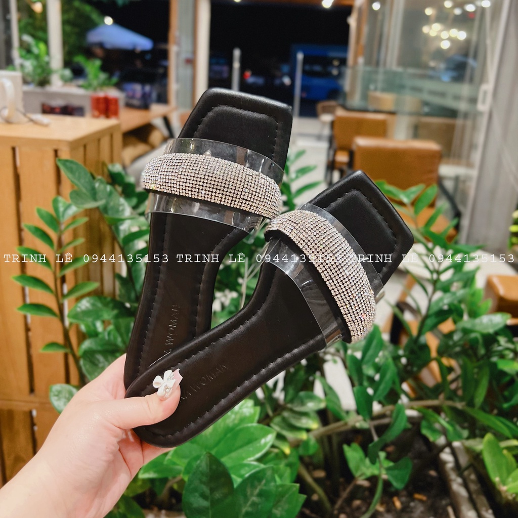 DÉP QUAI NGANG NỮ ĐÍNH ĐÁ TRINH LÊ SHOP GIÀY DÉP TL04