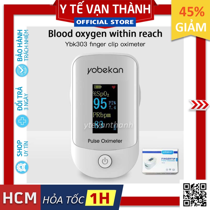 ✅ [BẢO HÀNH 6TH] Máy Đo Nồng Độ Oxy SPO2 Và Nhịp Tim- Yobekan YBK303 -VT0731