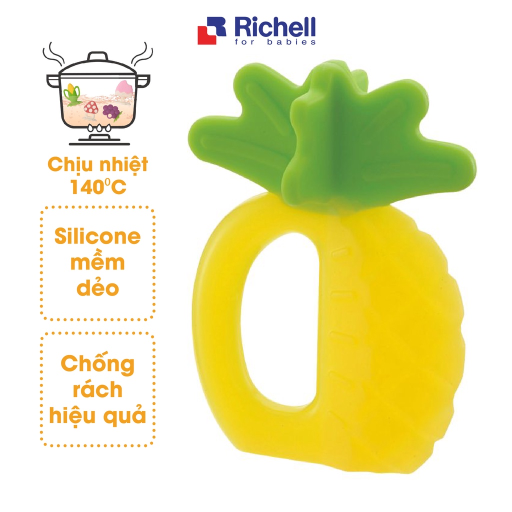 Gặm nướu silicone Richell siêu mềm mại có hộp thiết kế 3D chịu nhiệt tốt