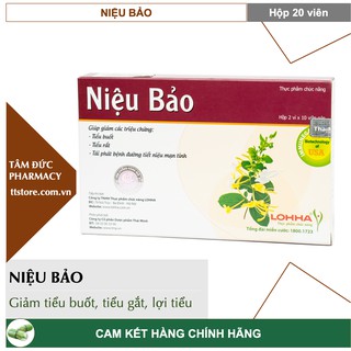 NIỆU BẢO [Hộp 20 viên] - Lợi tiểu, giảm tiểu buốt, tiểu gắt