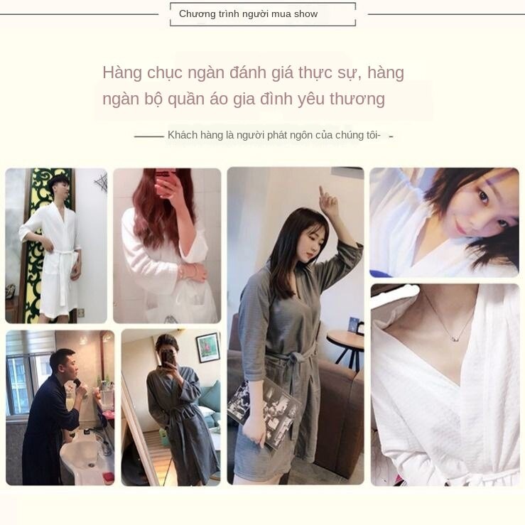 Áo choàng tắm mặc ngủ mỏng dài phong cách xuân thu hè cỡ lớn thấm nước tốt dành cho nam và nữ | BigBuy360 - bigbuy360.vn