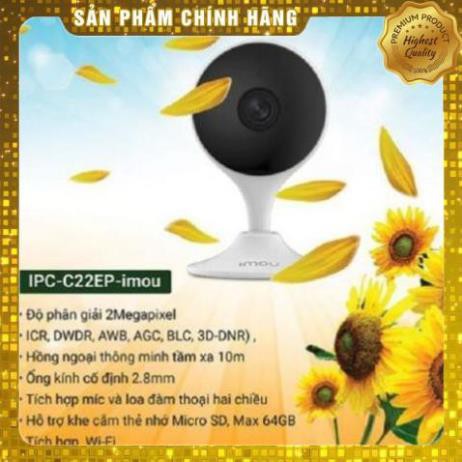 Camera IP Wifi Imou IPC-C22EP FULL HD 1080P 2.0Mpx Góc quan sát cực rộng dễ dàng lắp đặt