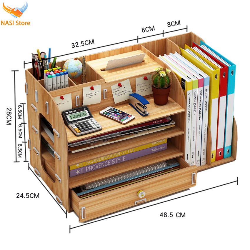 Kệ Đựng Hồ Sơ KH09 (hàng nhập khẩu) - Kệ đựng tài liệu, hồ sơ văn phòng bằng gỗ - NASI Store